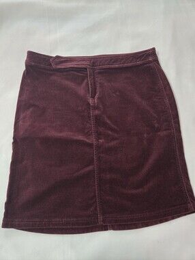 Guess Velvet Mini Skirt in Burgundy